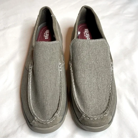 RedHead Shoes Red Head Brown Casual Canvas And Suede Slip On